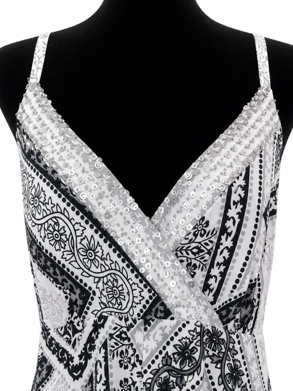 INC International Concepts Sequin Trim Handkerchief Hem Dress M - 1005 - Picture 4 of 8